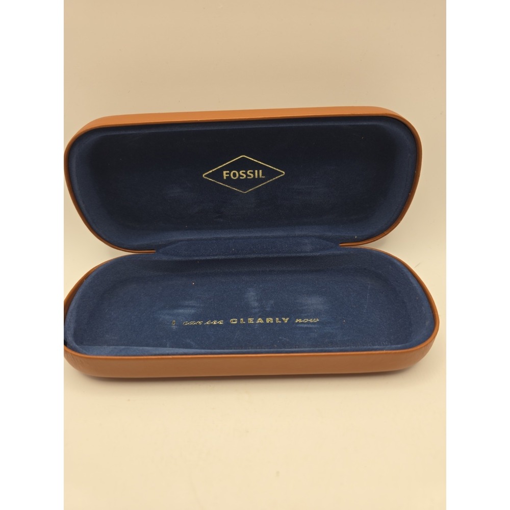 Fossil I Can See Clearly Now Brow. Leather Glasses Case